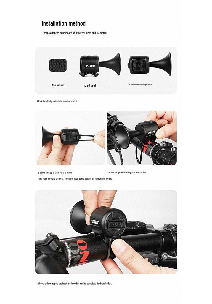 Universal Electric Horn for Bicycles: Child, Road & Mountain Bikes Warning Bell