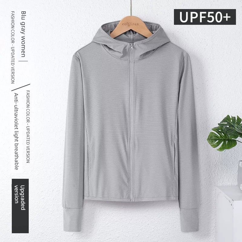 

UPF50 Ice Silk Women s Outdoor Breathable Sun Protection Clothing Grey XXS