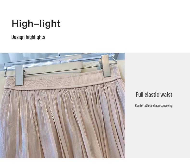 Iridescent Gauze Wide-Leg Skirt Pants for Women - 2025 Summer Fashion, Slimming, Drapey, and Versatile Casual Wear