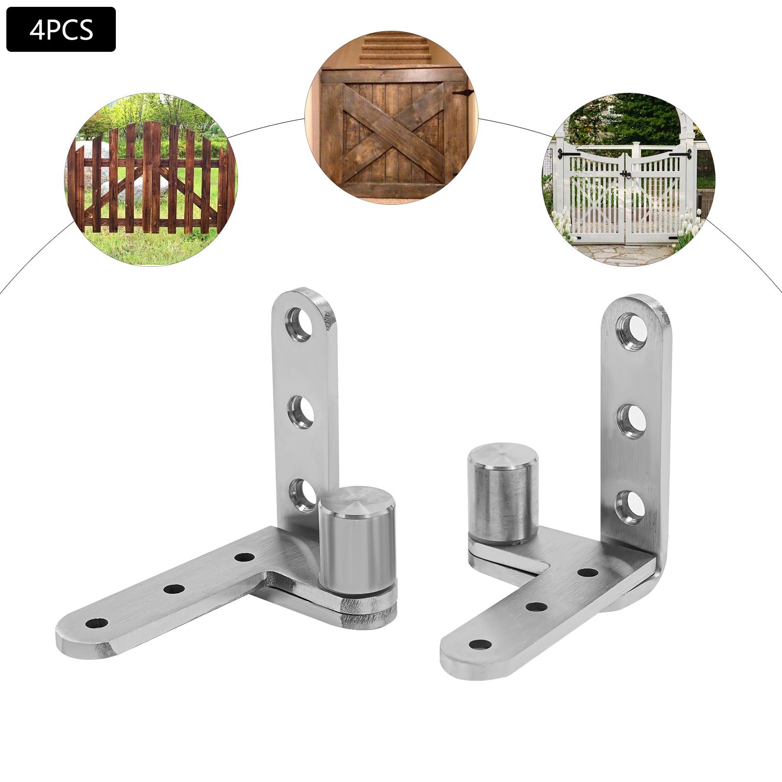 

4 Pcs Stainless Steel Pivot Door Hinges,Silver Door Hinges Door Mount Applicable Thickness Over 30mm for Patio Fence Door серебряный