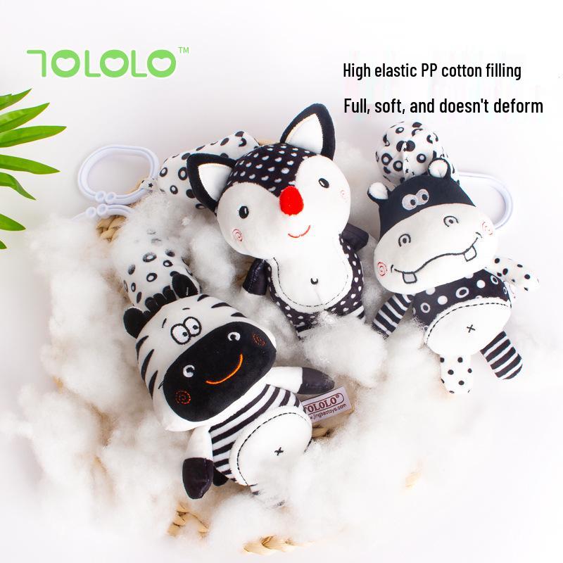 TOLOLO Black & White Crib Mobile Wind Chime for 0-3 Year Olds - Early Education Hanging Rattle Toy
