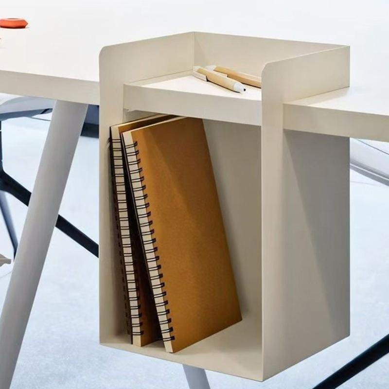 Hanging Iron Storage Rack for Beneath a Desk, Single-Level -Front Book Holder for Books and Notebooks, 1 Rack