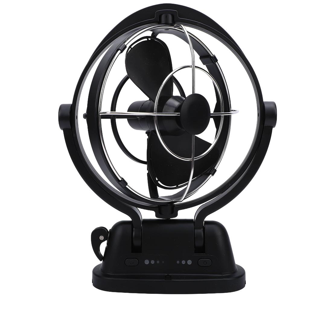 Auto Sensing DC 3 Speed Cabin Fan Quiet Omnidirectional Low Power Draw Fan for Boats and RVs Black