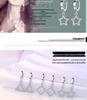 Silver-Plated Triangle Star Earrings with Micro-Paved Zirconia - Cute Women’s Ear Cuffs and Clips Jewelry