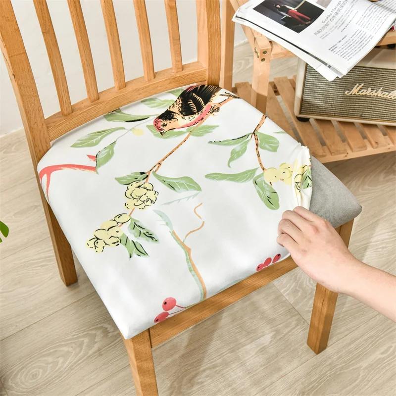 Stretch Chair Covers Dining Room Chairs Slipcover Seat Covers Removable Elastic Printed Chairs Protector for Living Room