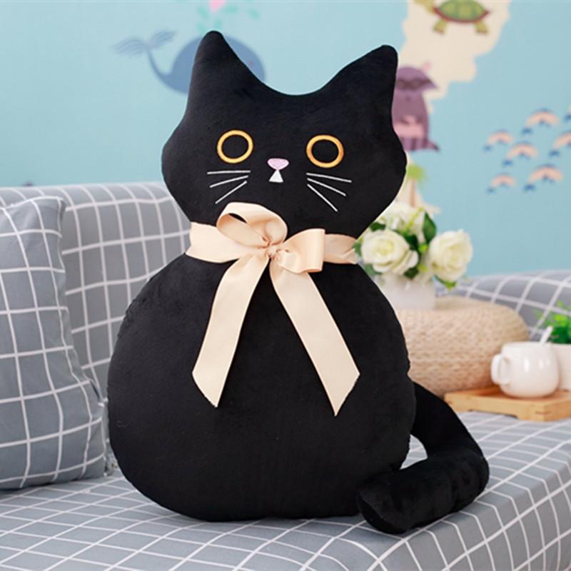 53cm Kawaii Long Tail Cat Plush Toys Stuffed Cute Animal Cat Doll With Bowknot 4 Colors Soft Pillow