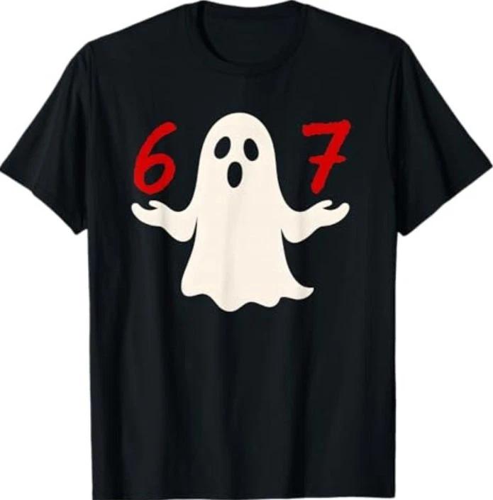 Fun Six Seven Meme 6 7 Halloween Ghost Costume T-Shirt XL