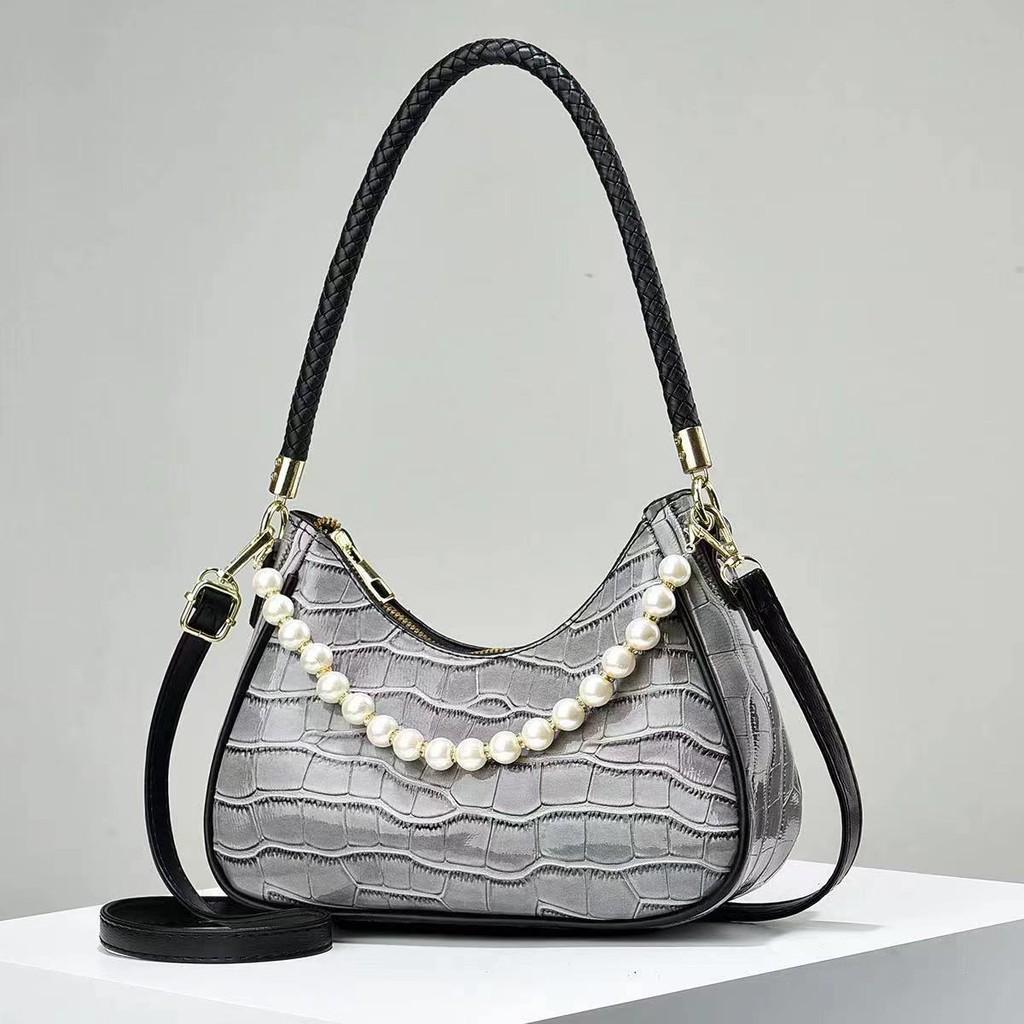 High-end Design Crescent Bag For Women Autumn Winter Fashion With Pearl Pendant