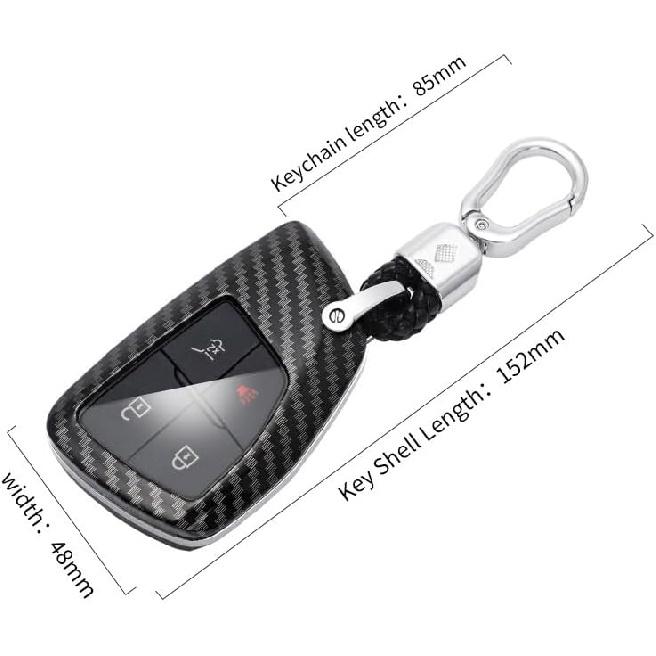 for Chevy for GMC Key Fob Cover, ABS Carbon Fiber Pattern Key Case for 2021 2022 2023 2024 for Chevy Suburban Tahoe Silverado 1500 2500 3500 Colorado