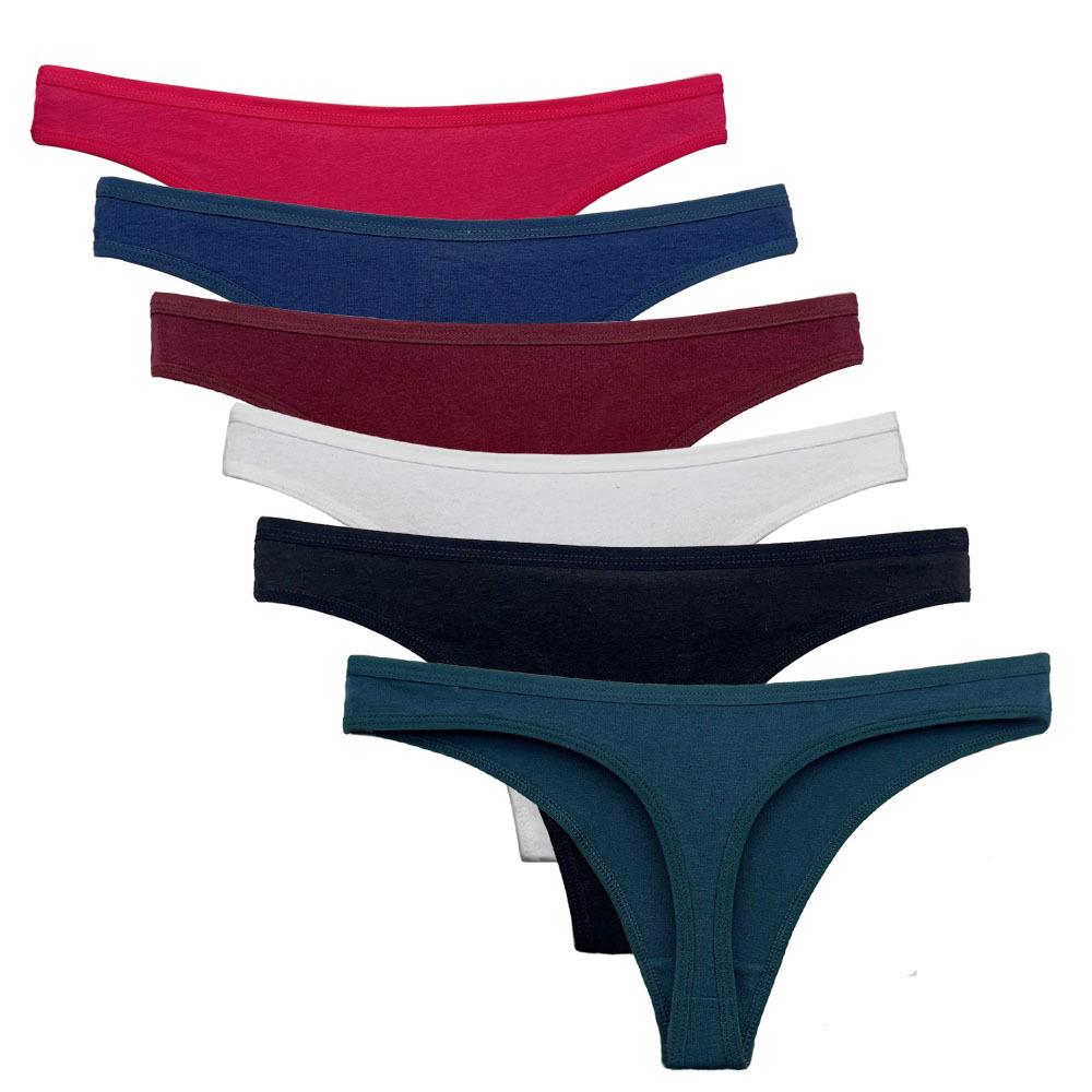 Damen 95% Baumwolle Atmungsaktive Low-Waist Yoga-Tangas