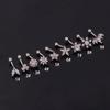 Stainless Steel Zircon Eyebrow Studs: 1.2x6/8mm Curved Rod Cochlear Design