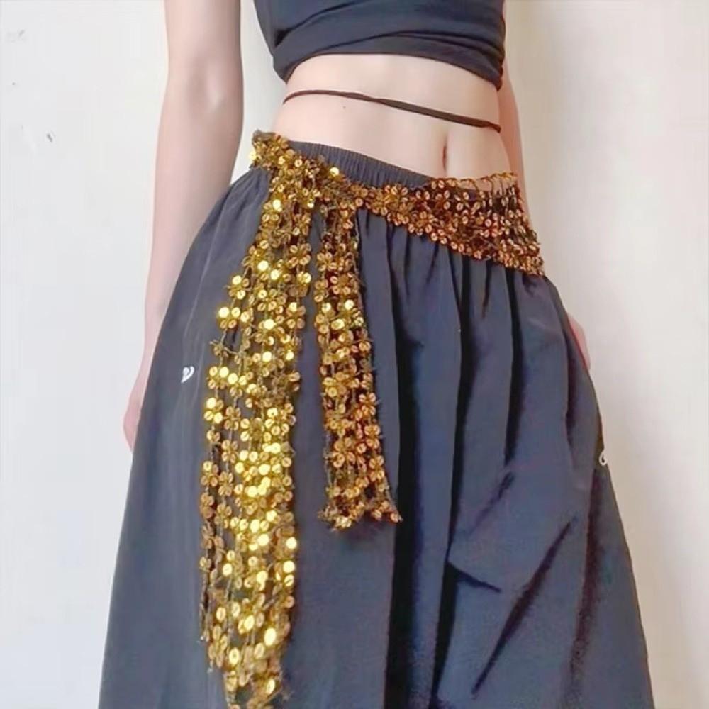 Shiny Sequin Waist Scarf Adjustable Waist Chain  Festival Wear Dance Performance Accessories