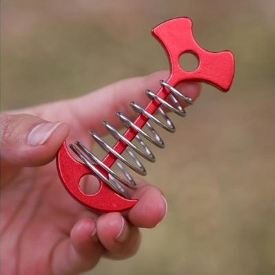 8 Stück Edelstahl Decknägel mit Federverschluss, Fischgräten-Design für sichere Befestigung, geeignet für Outdoor-Camping und Wandern