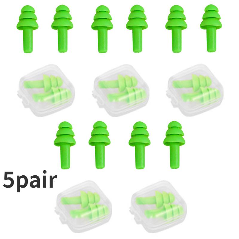 10Pairs Silicone Earplugs Noise Reduction Comfort Earplugs Soft Waterproof Swimming Waterproof Insulation Cancelling For Sleep