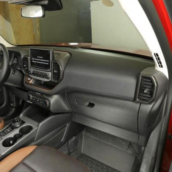 For -2024 Ford Bronco Sport Carbon Fiber Dash Air Vent Outlet Cover Trim Kit