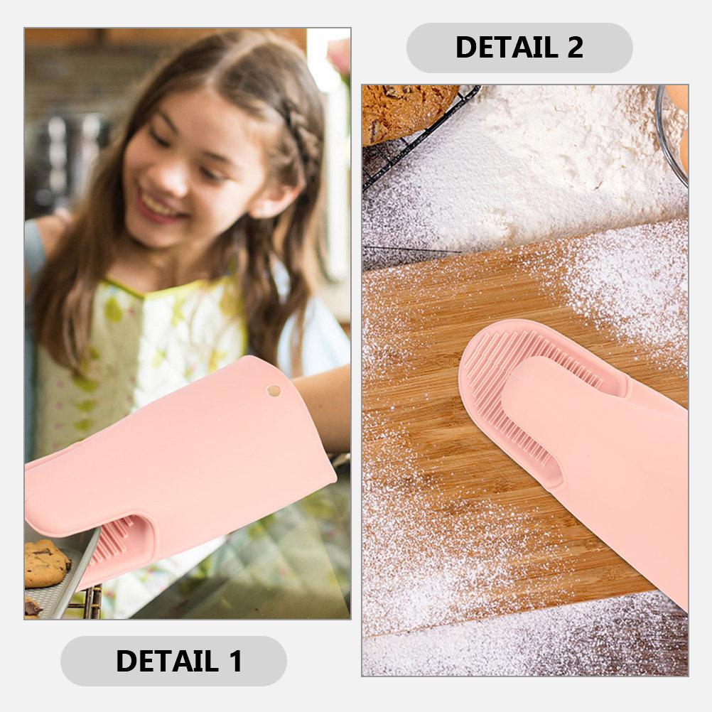 2Pcs Heat Resistant Silicone Oven Gloves Non Slip Kitchen Baking Mittens Thickened Protection Nordic Design Microwave Oven Grill