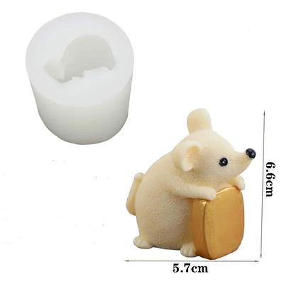 Molde de Silicone Divertido em Forma de Rato Adorável 3D Feito à Mão Molde para Cubos de Açúcar Criativo DIY Molde de Resina para Bolo de Chocolate Gesso Cera