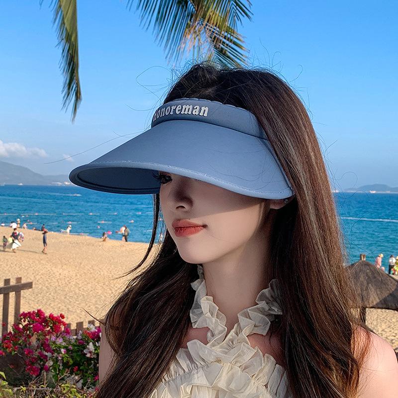 Summer sun protection hat women's outdoor travel big brim sun hat versatile fashion UV protection empty top sun hat