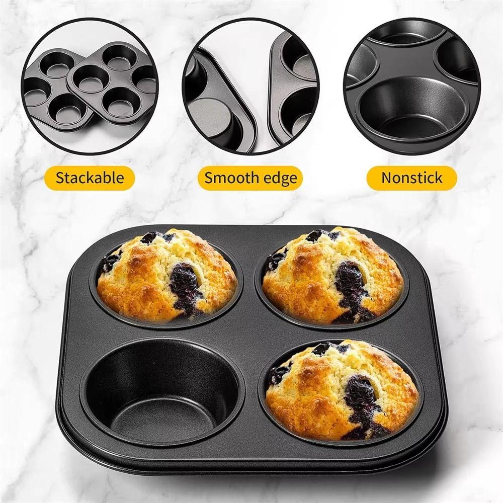 2 Stück Karbonstahl Muffinform Antihaft Kuchenform Pfannkuchenpfanne Form Partykuchen Backform