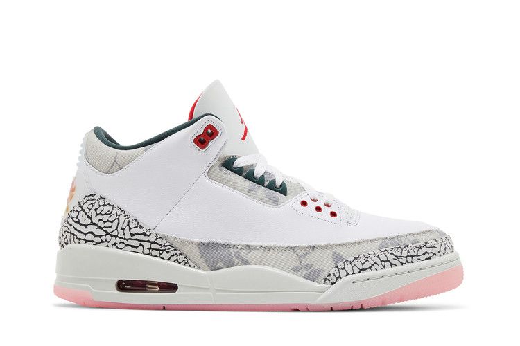 Herren Sneaker Nike Jordan 3 Retro Wings Weiß/Feuerrot/Off-White/Vintage Grün/Rosa