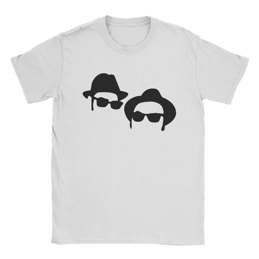 Elwood & Jake The Blues Brothers T-shirts pour hommes T-shirts de loisirs Manches courtes Col rond T-shirts en coton Imprimés Hauts