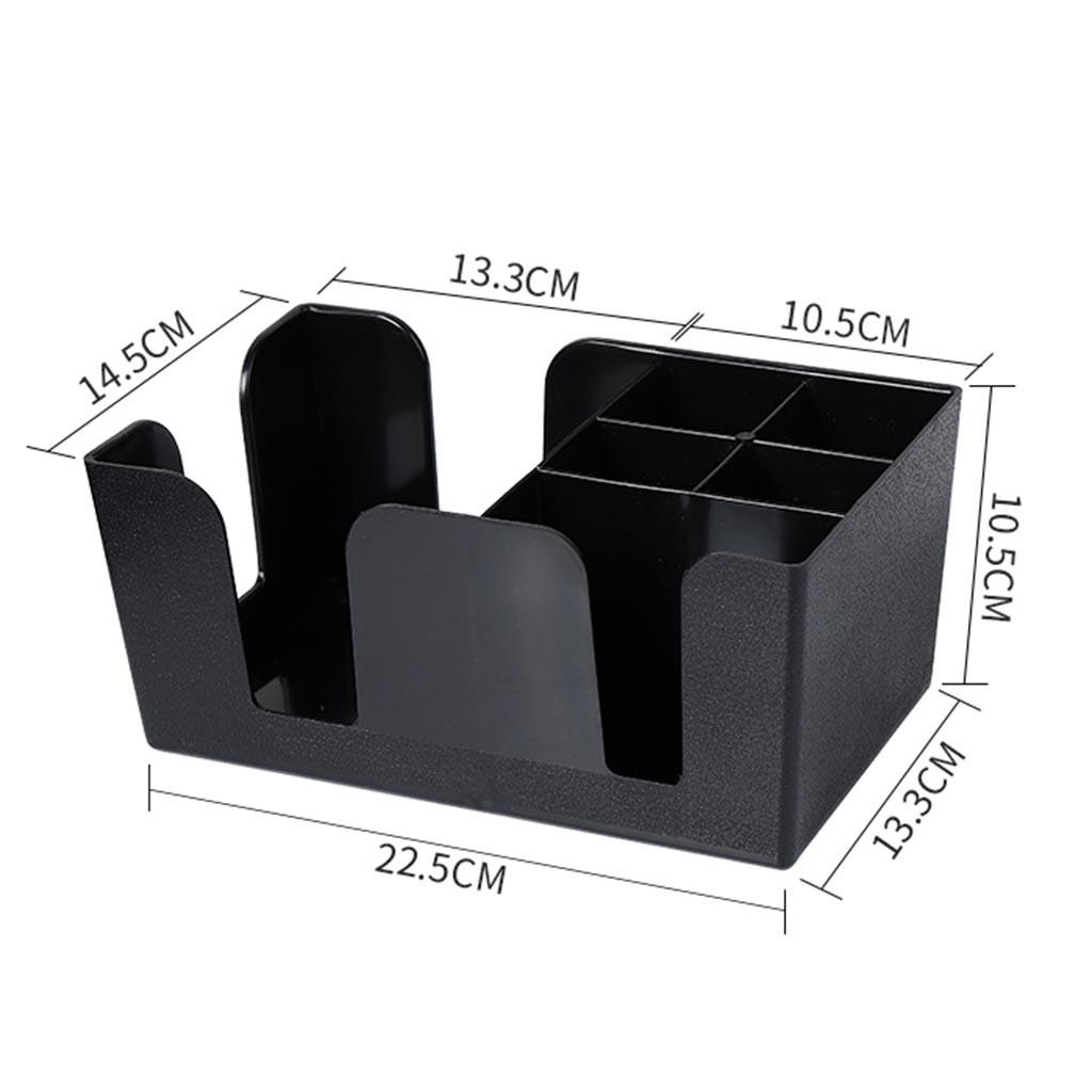 Plastic  Black Bar Storage Bar Condiment Caddy Napkin Holder Straw Holde