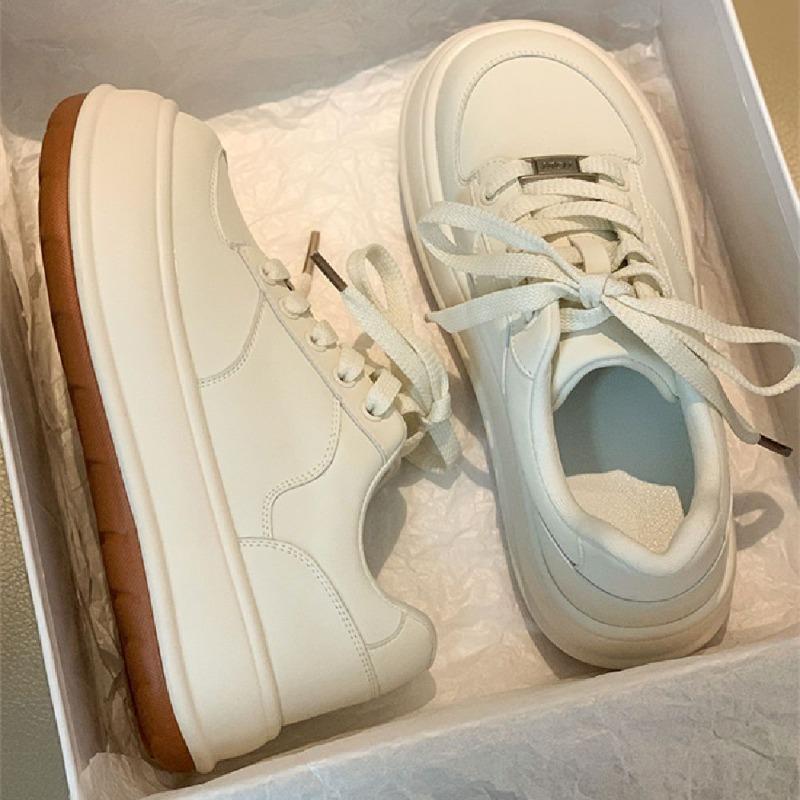 Cream platform shoes children's school versatile sports board shoes casual white shoes women