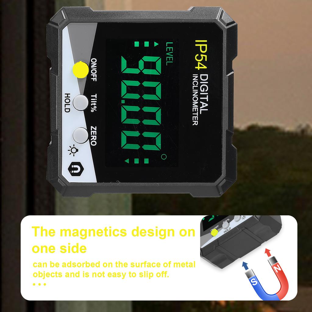 IP54 4x90° Portable Digital Inclinometer LCD Backlight Digital Protractor