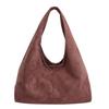 Casual Retro Women's Shoulder Bag Large Capacity Suede Tote Bag Solid Color Underarm Bag