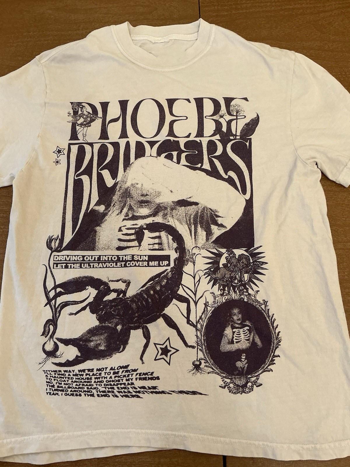 Rare! Phoebe Bridgers Graphic White Shirt Unisex Concert TU428 S