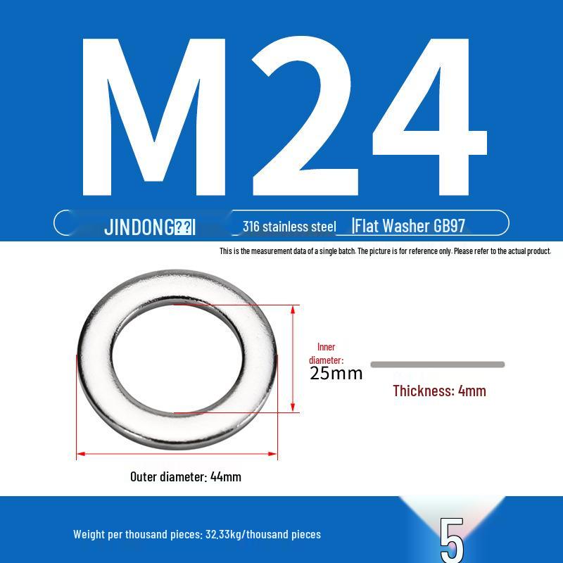 Stainless Steel 304/201/316 Oversized Thick Flat Washer Gasket Screw Washer GB97/GB96