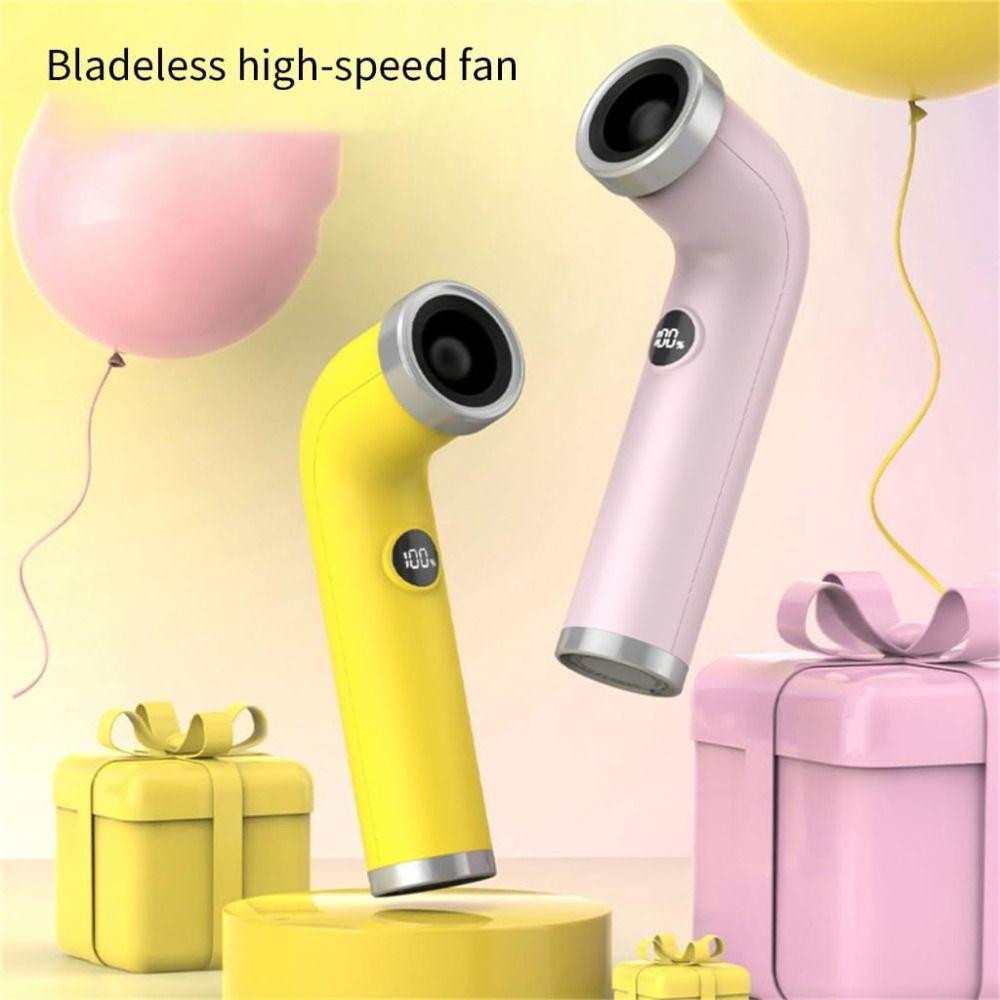 Curved Design Bladeless Handheld Fan Digital Screen High-Speed Turbine Fan  Travel Use