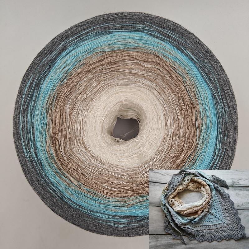 300g Mercerized Cotton Yarn Gradient Color Long Section Dyed Hand Wound Mixed Strand Cake Thread DIY Hand Knitted Shawl Scarf