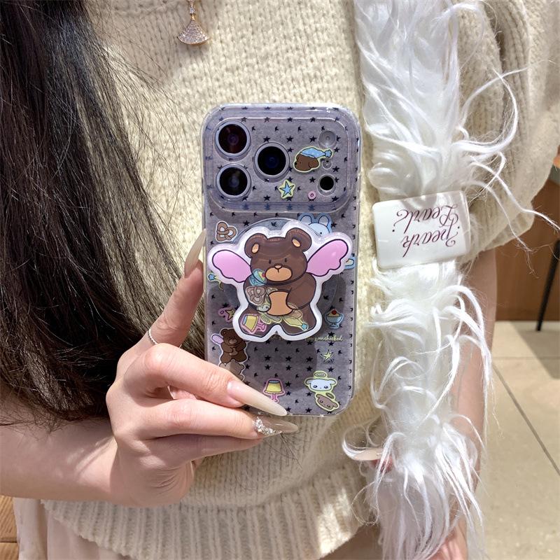 Little Bear Magnetic Star Stickers for iPhone 17/16 Pro Max/15/14 Cases - Japanese & Korean Style