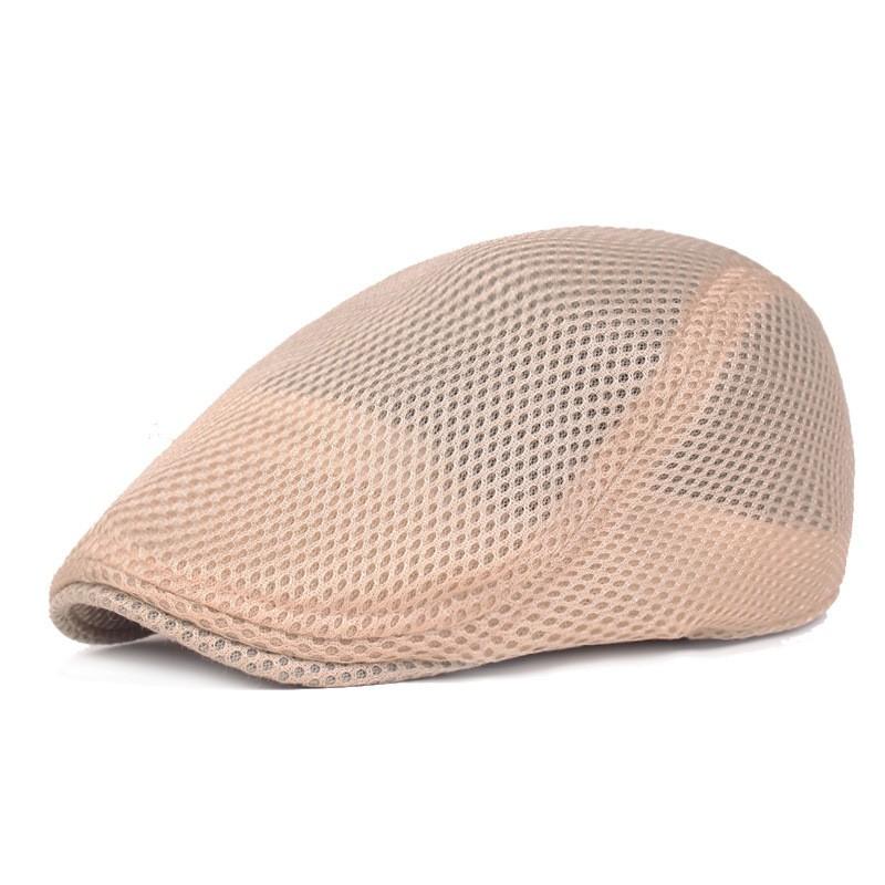 Men's Beret Adjustable Mesh Cap Cabbie Newsboy Hat Breathable Golf Driving Hat For Driving Sports Activities Casual Outings