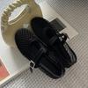 Eilyken Summer Women Cosy Mesh Flat Heels Shoes Round Toe Buckle Strap Casual Ladies Sandals