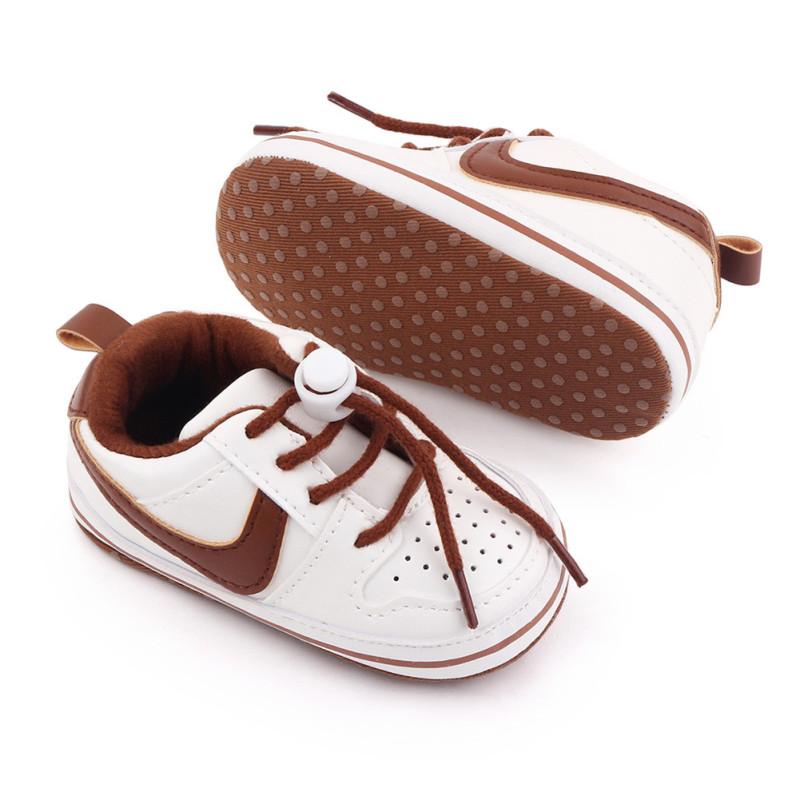 1 Pair Baby Casual Shoes Artificial Pu Soft Sole Sneakers Rope Buckle Toddler Shoes For 0-18