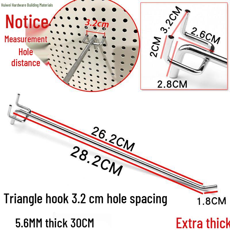 Stainless Steel Color Double Corner Ornament Pegboard Shelf Hook