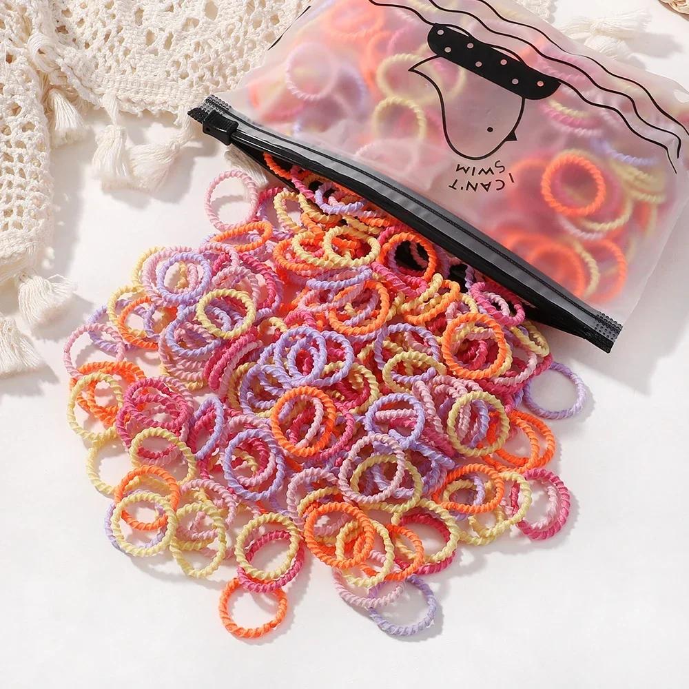 

100 шт./пакет Эластичные резинки для волос Девочки Малыш Прочные аксессуары для волос Детское кольцо для волос Головная веревка Скранчи Головной убор Подарок