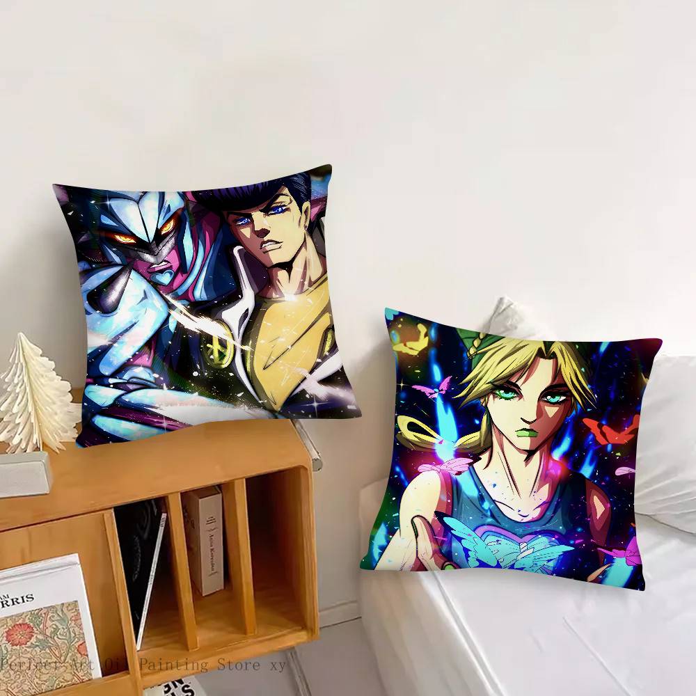 Anime JOJO Bizarre Adventure Pillow Case Square Pillow Bedroom Sofa Leisure Comfort Cushion Car Living Room Home Decoration