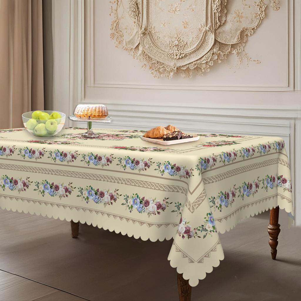 Spring And Summer Floral Tablecloths, Vintage Elegant Pink Rose Floral Designs, Spring And Summer Decorative Tablecloths