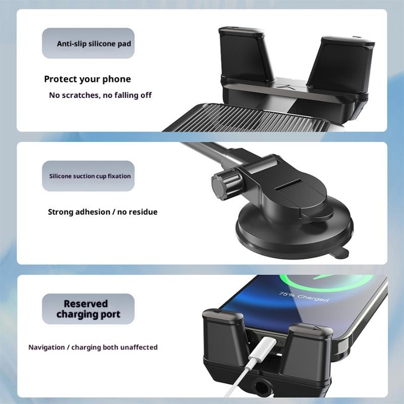 Armaturenbrett-Tablet-Halter für Auto Saugnapf Auto-Windschutzscheibenhalterung mit großer Klemme für alle 5"-15" Tablet- und Telefon-Geräte