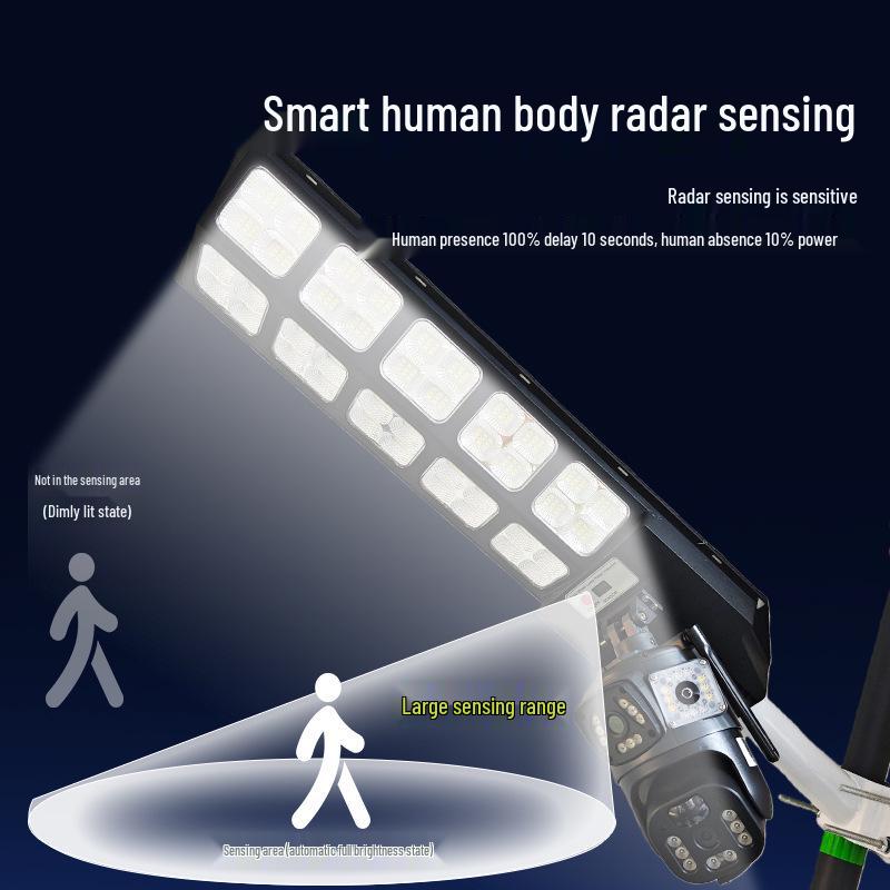 Solar Street Light with Integrated LED, Remote Monitoring, HD Camera, and Anti-Theft Features for Outdoor Use
