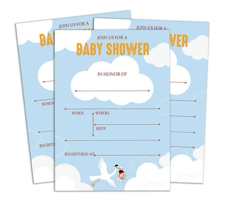 Darling Souvenir Baby Shower Invitation Card 28 Pcs Fill or Write In Blank Invites Printable Party Supplies