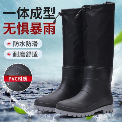 Chaussures imperméables pour hommes tube long dynamique imperméable et antidérapant été résistant à l'usure chaussures de pluie noir extérieur pataugeoire bottes de pluie