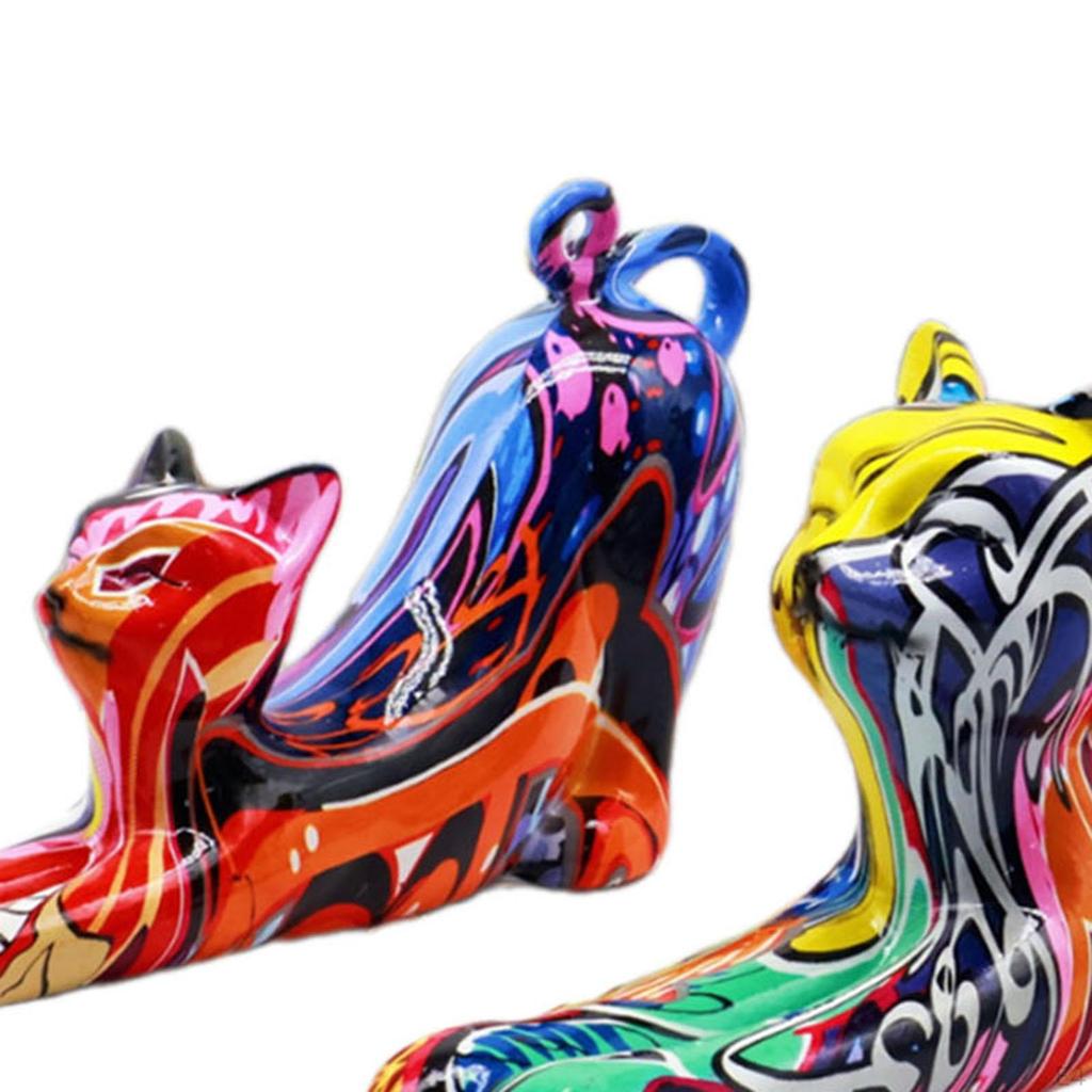 Katze Statue Figurine Tier Kunst Geschenke Ornament Skulptur für Kaffee Tisch Zu Hause