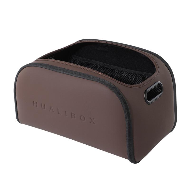 Luxury-Style Leather Multi-Functional Car Storage Box, Passenger Side Large Opening Storage Box, Large Capacity Trunk Organizer