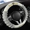 New Kuromi Winter Plush Rabbit Velvet Warm Steering Wheel Cover Soft Handle Cover for Men And Women Car Accessory