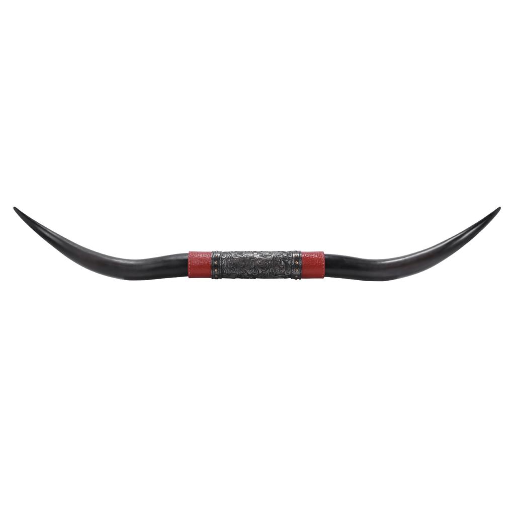 70.8In 180CM Retro Ethnic Style Animal Horn with Hanging Hole Wall Hanging Ornament Multi-Purpose for Living Room Hallway Office