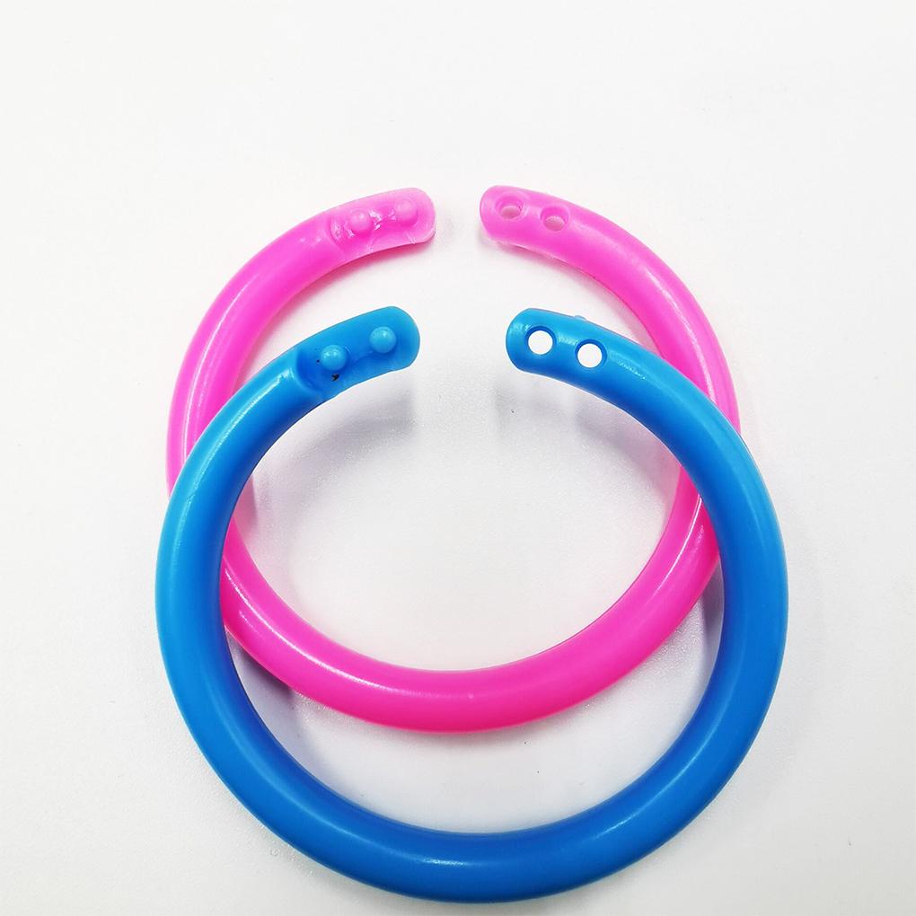 DSOUWEH 10pack/lot Connect And Organize Plastic Loose Binder Rings - Flexible And Easy To Flexible Plastic Rings For Cards ABS, Yellow, Diameter 27mm